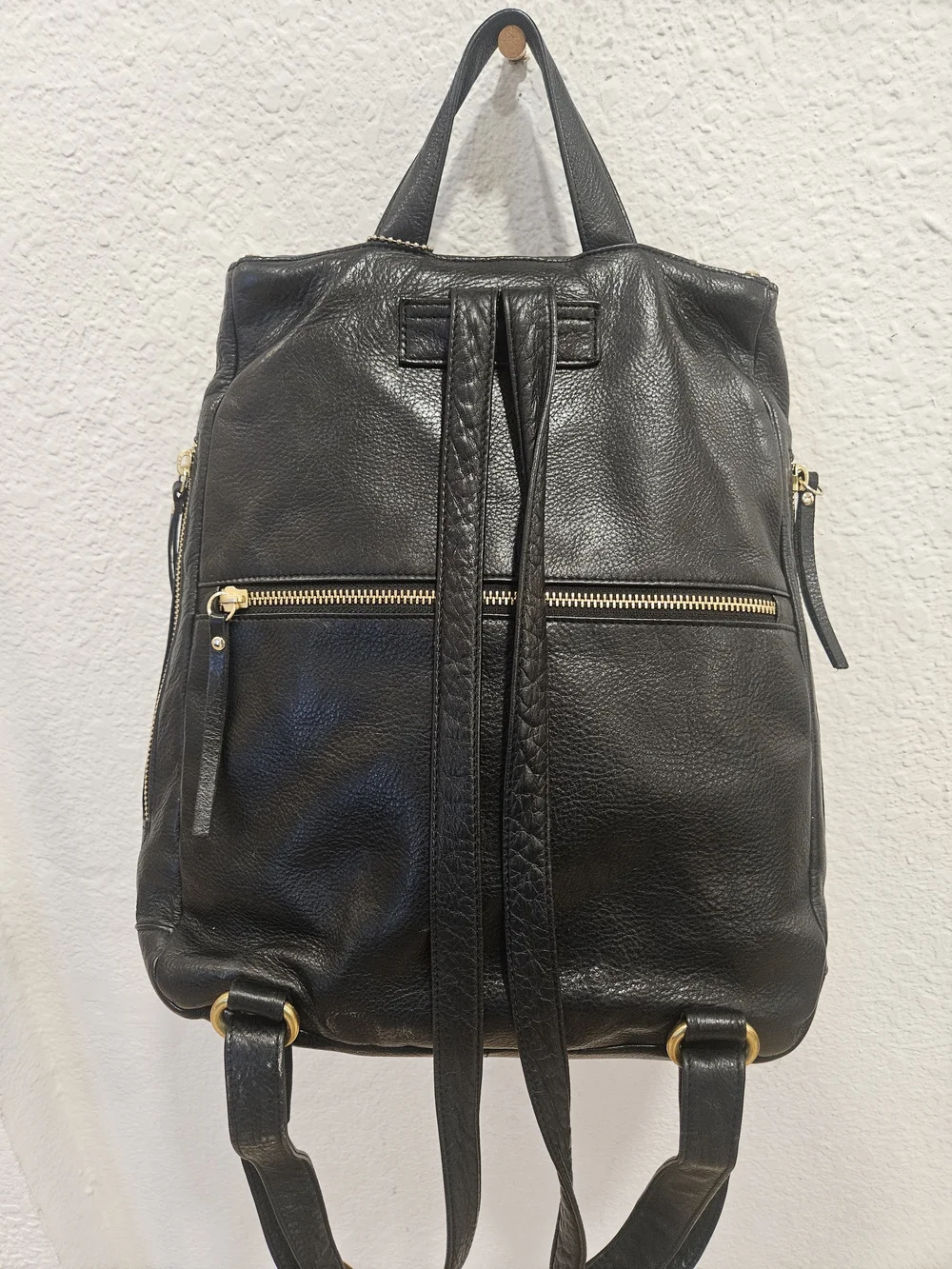 Overland Florence Small Leather Backpack Purse – Black Argentine Cowhide